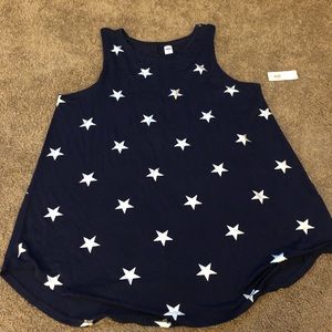NWT Navy sleeveless tank with silver stars